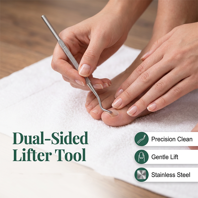 ✂️ Kit de manucure de précision 3 pièces | Lame incurvée anti-fissures - Lime double face pour lisser les bavures | 🏃‍ Soins à domicile - À emporter en voyage