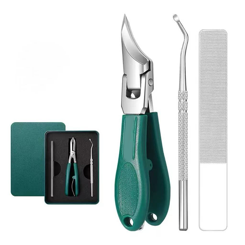 ✂️ Kit de manucure de précision 3 pièces | Lame incurvée anti-fissures - Lime double face pour lisser les bavures | 🏃‍ Soins à domicile - À emporter en voyage