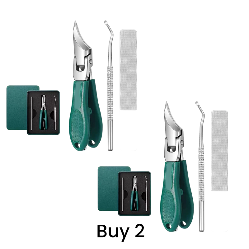✂️ Kit de manucure de précision 3 pièces | Lame incurvée anti-fissures - Lime double face pour lisser les bavures | 🏃‍ Soins à domicile - À emporter en voyage