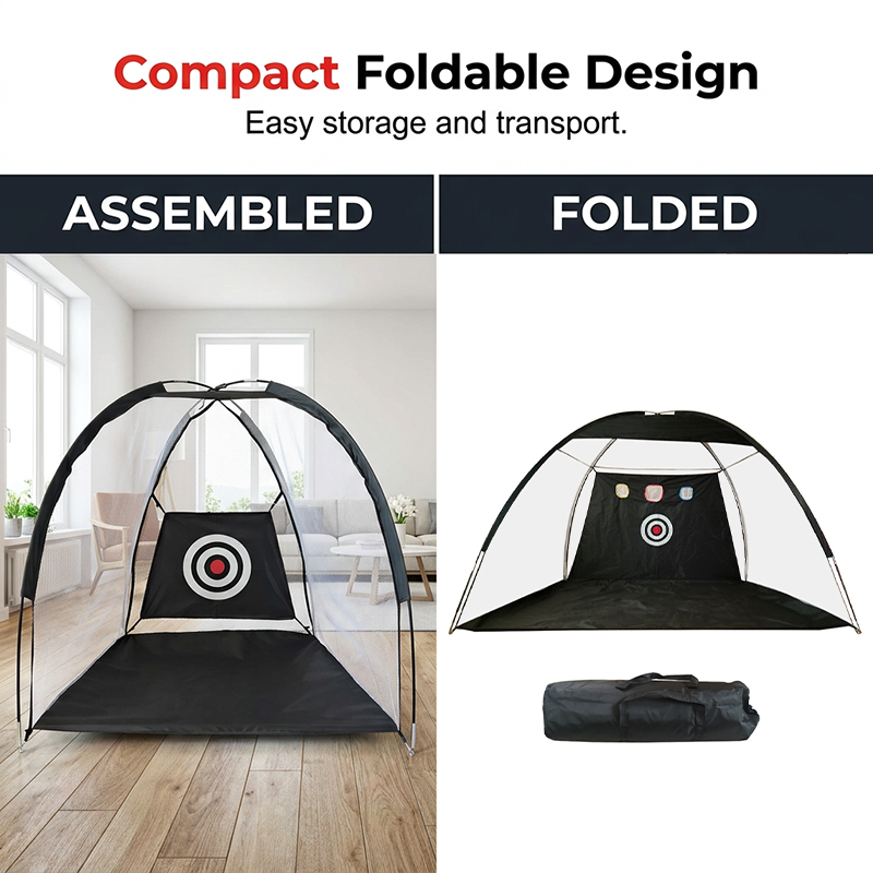 🏌️ Filet d'entraînement de golf portable | Tissu résistant aux chocs et haute résistance · Retour précis sur la cible lors de la frappe · Pliable et facile à ranger | Cour, jardin ou allée · Entraînement au swing en intérieur et en extérieur