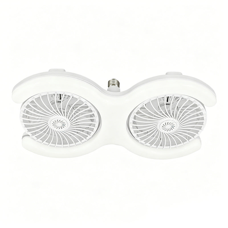 💡🔥 -50% ! Ventilateur Plafond LED Double Tête E27 – Double Rangée Grande Capacité Ventilation Refroidissement Instantané, LED Haute Transmittance Sans Scintillement Économie Énergie, Ultra-Silencieux Installation Secondes · Blanc ✨