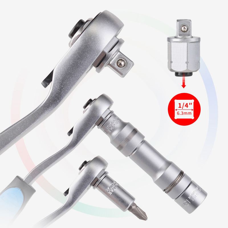 🔧📐Coffret douilles universel, cliquet angle réduit avec rallonge‑cardan, pour auto moto et meubles🚗✨