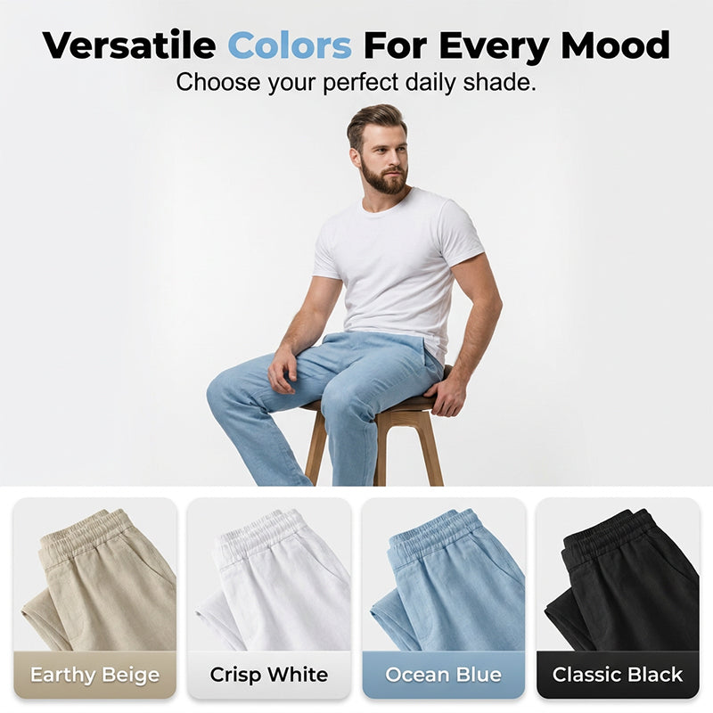 🏆VENTE DERNIÈRE JOURNÉE -50%🔥 Pantalon Décontracté en Lin À Cordon pour Homme