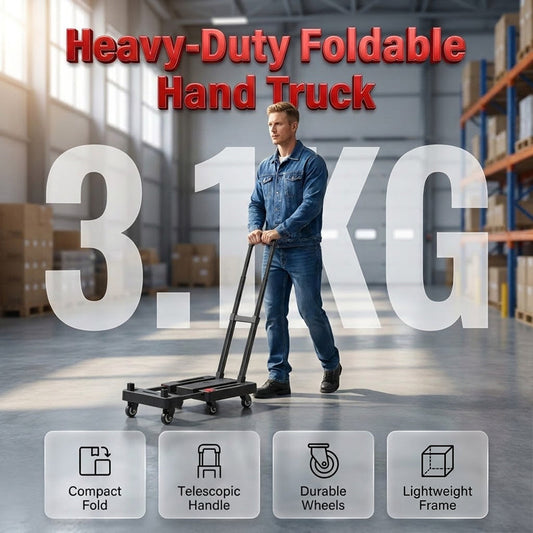 🛒 50% DE RÉDUCTION ⏰ Chariot pliable – 150 kg, roulettes PU silencieuses – Poignée télescopique & verrou de sécurité – compact & peu encombrant 💪🔇📦✨
