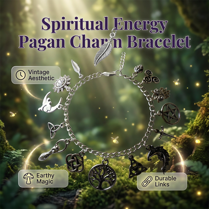 ✨50 % DE RÉDUCTION📿 Bracelet rétro païen | Pendentif aux symboles wiccan · Métal vintage · Polyvalent au quotidien · Signification spirituelle | À porter au quotidien