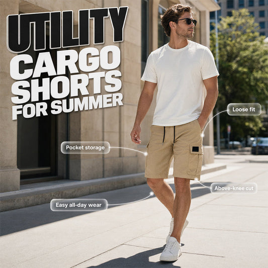 🩳 50% DE RÉDUCTION ☀️ Short cargo décontracté homme – Coupe ample, multi-poches & longueur 3/4 – Confortable & polyvalent pour l’été, le quotidien ou l’outdoor 🌿✨