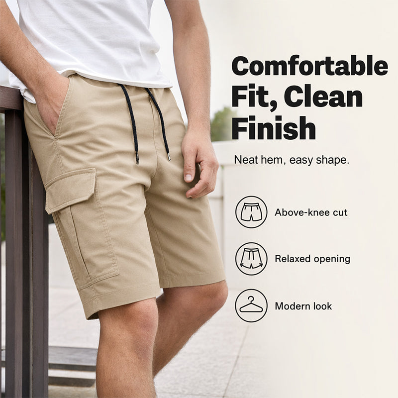 🩳 50% DE RÉDUCTION ☀️ Short cargo décontracté homme – Coupe ample, multi-poches & longueur 3/4 – Confortable & polyvalent pour l’été, le quotidien ou l’outdoor 🌿✨