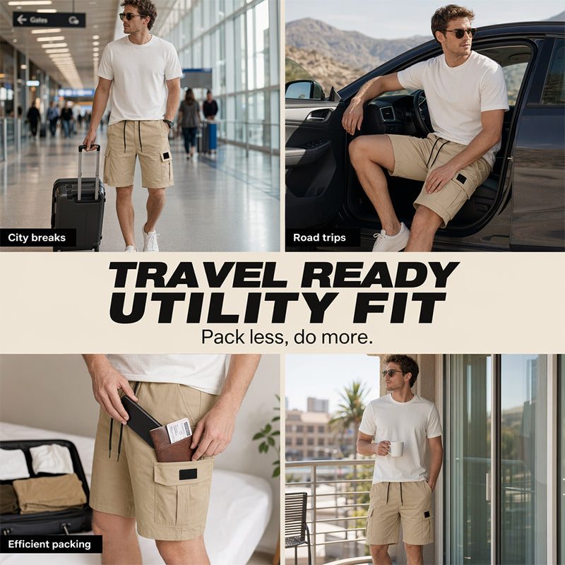 🩳 50% DE RÉDUCTION ☀️ Short cargo décontracté homme – Coupe ample, multi-poches & longueur 3/4 – Confortable & polyvalent pour l’été, le quotidien ou l’outdoor 🌿✨