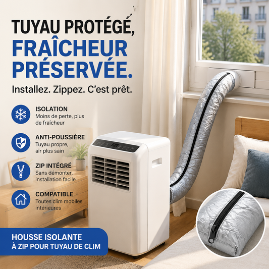 ❄️ 50 % DE RÉDUCTION – Manchon isolant pour tuyau de climatisation – réduit les pertes de chaleur – diminue la consommation d'électricité – pour l'été comme pour l'hiver