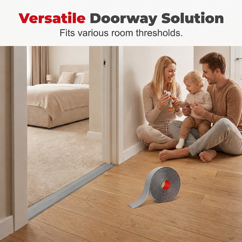 🔧 PROMO LIMITÉE 50% DE RÉDUCTION ! ✨ Bande de Transition de Sol Flexible – Auto-Adhésive, PVC Durable, Anti-Trébuchement 🏠