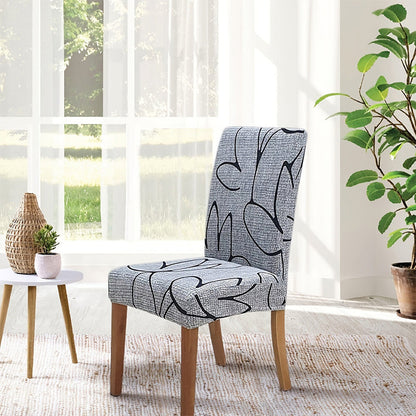 🛋️Housse de chaise universelle en tissu élastique avec imprimé – pour le dossier et l'assise, lavable et polyvalente, pour la table à manger et le salon 🪑