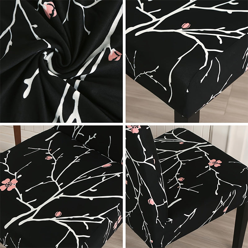 🛋️Housse de chaise universelle en tissu élastique avec imprimé – pour le dossier et l'assise, lavable et polyvalente, pour la table à manger et le salon 🪑