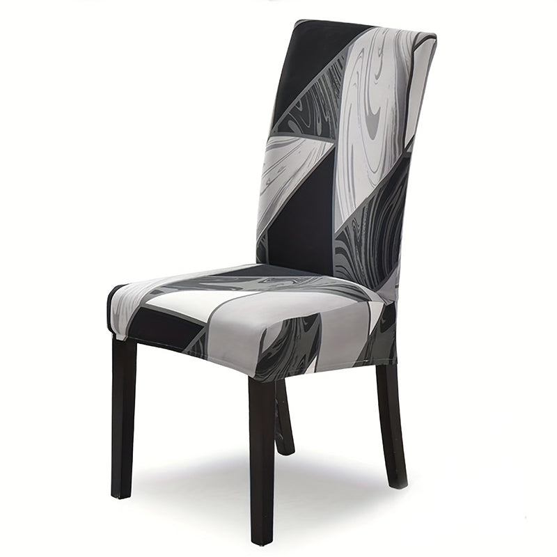 🛋️Housse de chaise universelle en tissu élastique avec imprimé – pour le dossier et l'assise, lavable et polyvalente, pour la table à manger et le salon 🪑