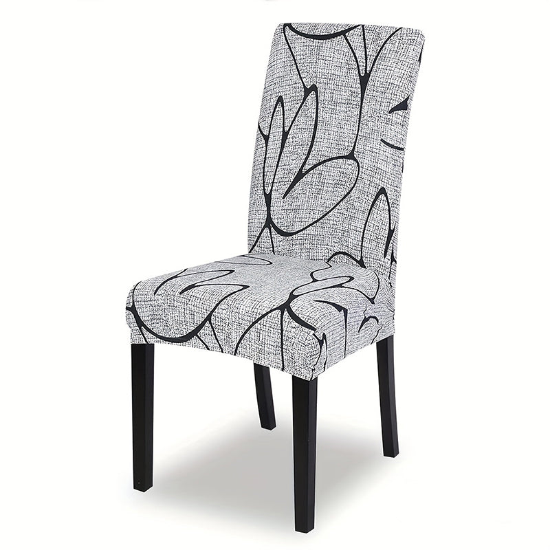 🛋️Housse de chaise universelle en tissu élastique avec imprimé – pour le dossier et l'assise, lavable et polyvalente, pour la table à manger et le salon 🪑