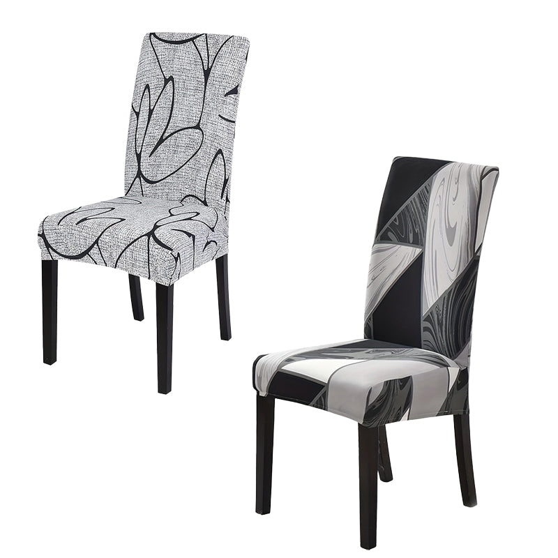 🛋️Housse de chaise universelle en tissu élastique avec imprimé – pour le dossier et l'assise, lavable et polyvalente, pour la table à manger et le salon 🪑