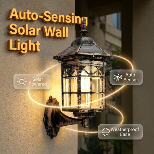 💡 Applique solaire à détection de mouvement | Trois modes d'éclairage · Résistante aux intempéries et à la pluie | Éclairage nocturne pour porches, terrasses et espaces extérieurs
