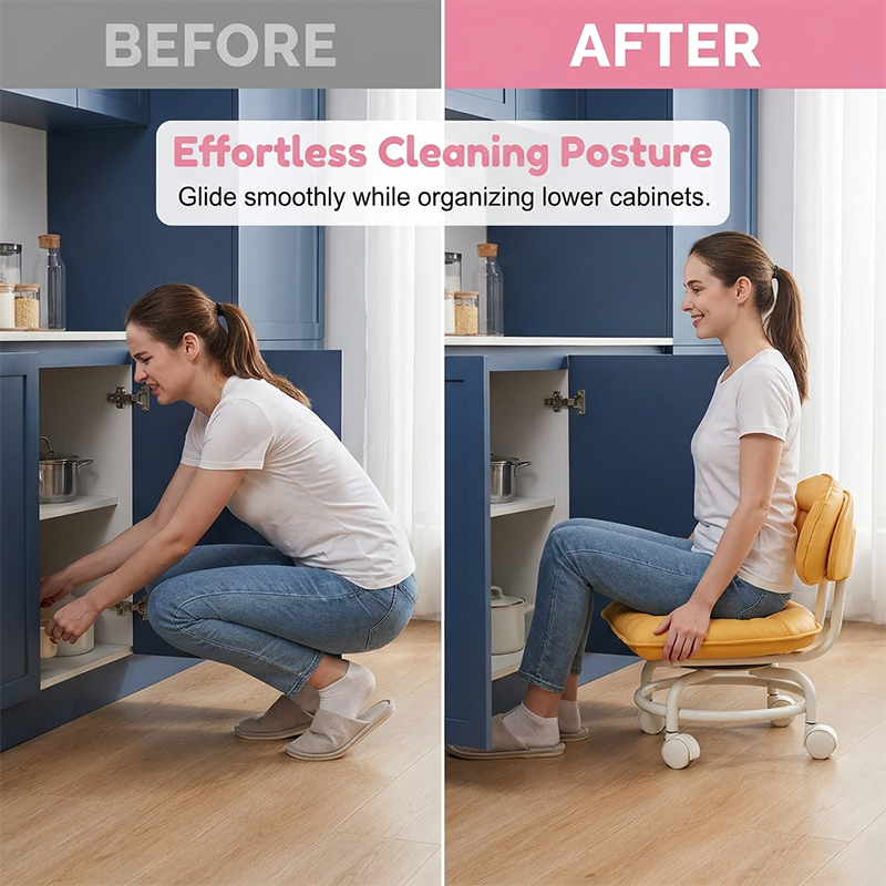 🪑🔥 PROMO FLASH 60% ! Tabouret Bas Roulant avec Dossier – Rembourré, Roulettes Silencieuses 360°, 7 Coloris, Idéal Atelier, Garage & Bureau 🛠️✨