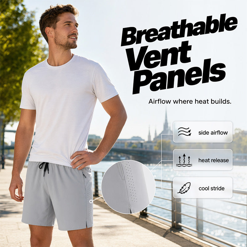 🩳 50% DE RÉDUCTION ⚡ Short de sport séchage rapide – Poches zippées & tissu respirant – Idéal pour la course, le fitness ou les activités outdoor – léger, confortable & pratique 🏃‍♂️🌿✨