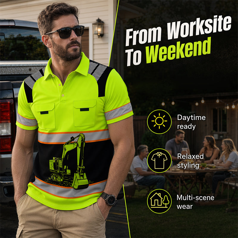 🎉 OFFRE LIMITÉE – 50% DE RÉDUCTION ! 🚜 T-Shirt Graphique Excavatrice pour Homme – Design Robuste, Polyester Respirant & Coupe Confortable – Haute Visibilité – Idéal pour le Chantier, les Loisirs et le Week-end ☀️👕✨