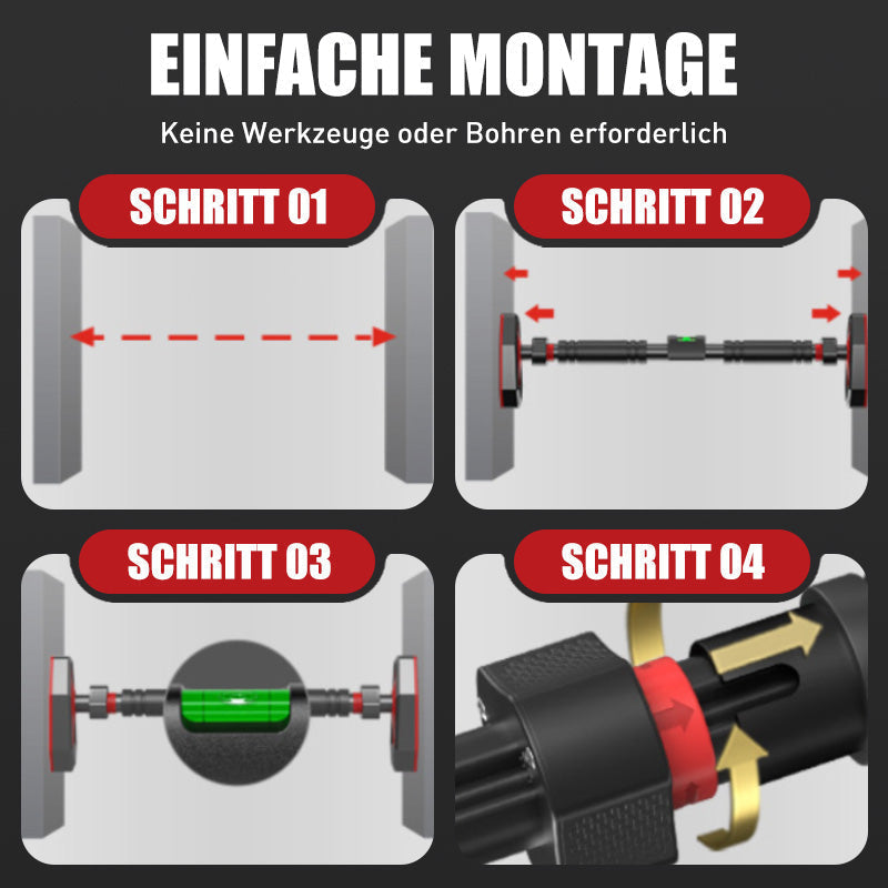 💪🚪 Barre de traction pour encadrement de porte – 50 % DE RÉDUCTION ! Base triangulaire antidérapante, double renfort à ressort – stable, sûre, sans perçage. 🔥🏠