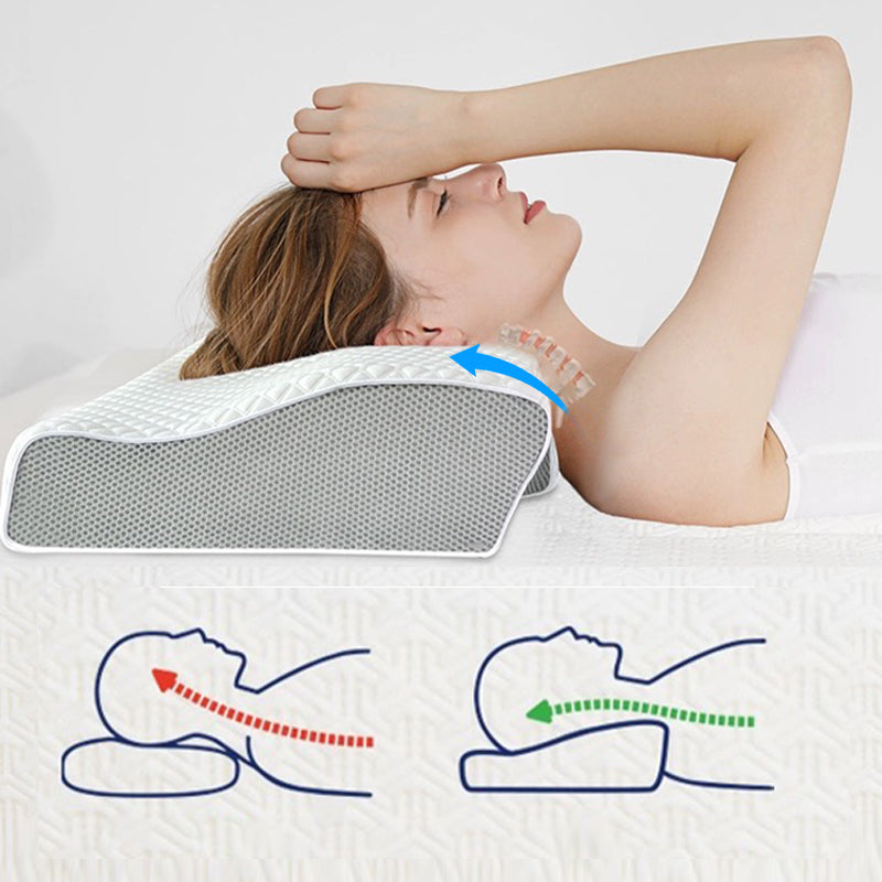 🦋 Oreiller en mousse à mémoire de forme en forme de papillon🛏Soutien ergonomique et alignement de la colonne vertébrale · Adapté à toutes les positions de sommeil