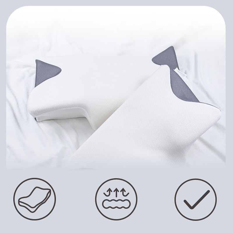 🦋 Oreiller en mousse à mémoire de forme en forme de papillon🛏Soutien ergonomique et alignement de la colonne vertébrale · Adapté à toutes les positions de sommeil