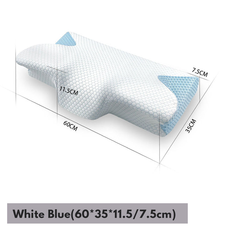 🦋 Oreiller en mousse à mémoire de forme en forme de papillon🛏Soutien ergonomique et alignement de la colonne vertébrale · Adapté à toutes les positions de sommeil
