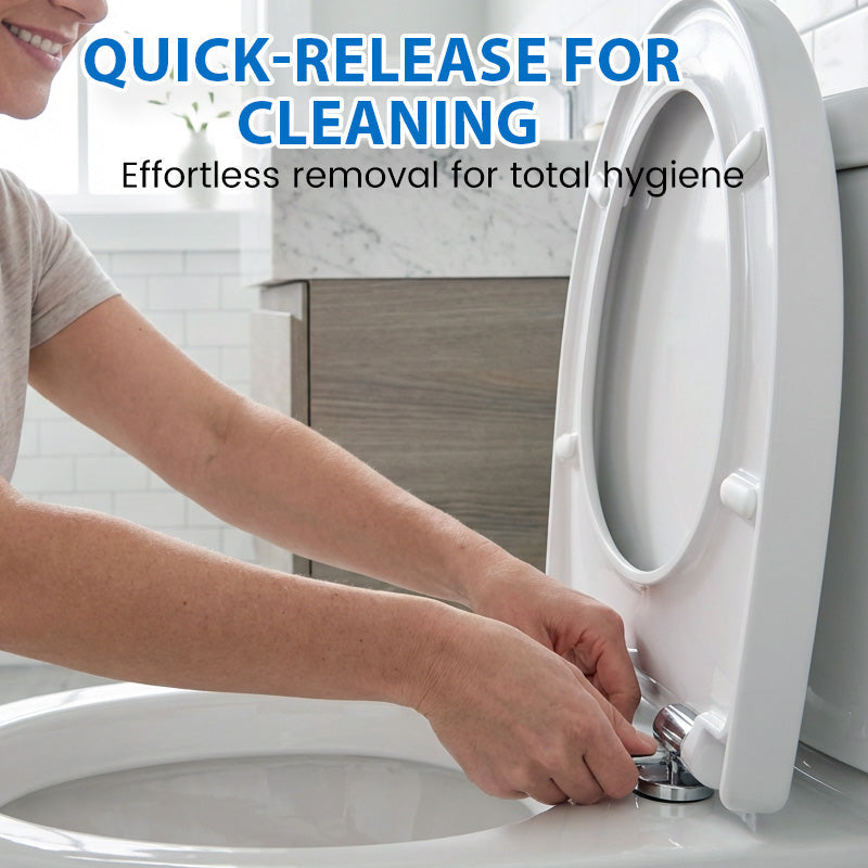 🚽💤 50 % DE RÉDUCTION ! Abattant de WC à fermeture progressive – Fini les claquements. Charnières à démontage rapide, faciles à retirer. Compatible avec les formes U, V et O. Une amélioration pour une salle de bains plus paisible ! 🛁✅