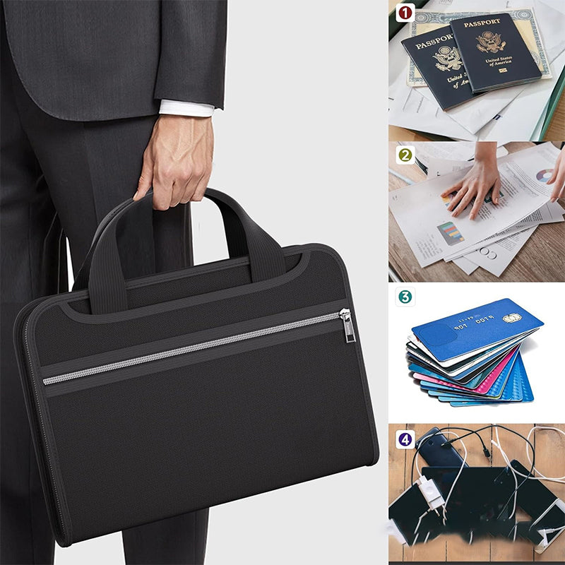 📁 50 % DE RÉDUCTION ! 🔥 Trousse en accordéon ignifuge avec poignée – protection contre le feu, plus de 12 compartiments et facile à transporter 🧾