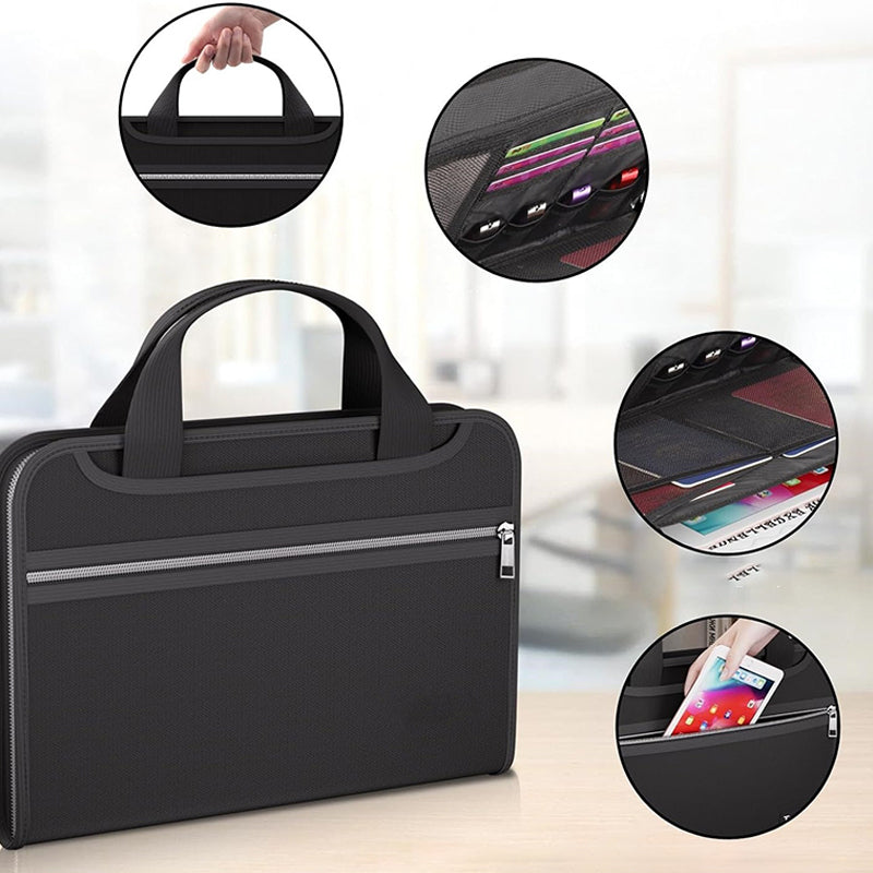 📁 50 % DE RÉDUCTION ! 🔥 Trousse en accordéon ignifuge avec poignée – protection contre le feu, plus de 12 compartiments et facile à transporter 🧾