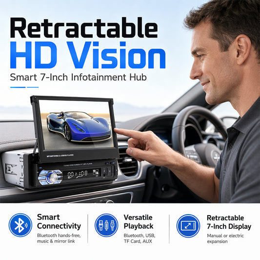 📻 Autoradio à écran tactile | Écran tactile 7 pouces · Mains libres Bluetooth · USB/SD/AUX · Caméra de recul