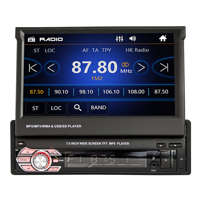 📻 Autoradio à écran tactile | Écran tactile 7 pouces · Mains libres Bluetooth · USB/SD/AUX · Caméra de recul