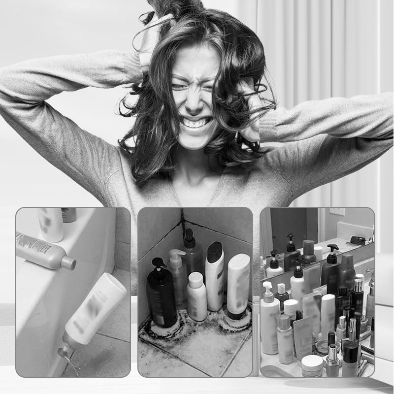 🧼🚿 Rangement salle de bain anti-rouille – Tiges en acier inoxydable, paniers amovibles, clipsables et lavables, évitez les fonds de bouteille gluants et les traces de calcaire tenaces 🔍🧽