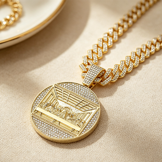 💎 Collier Chaîne Cubaine – Métal – Pendentif Statement Surdimensionné for Homme