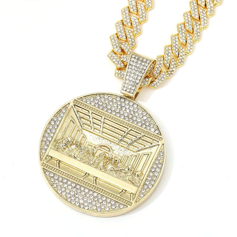 💎 Collier Chaîne Cubaine – Métal – Pendentif Statement Surdimensionné for Homme
