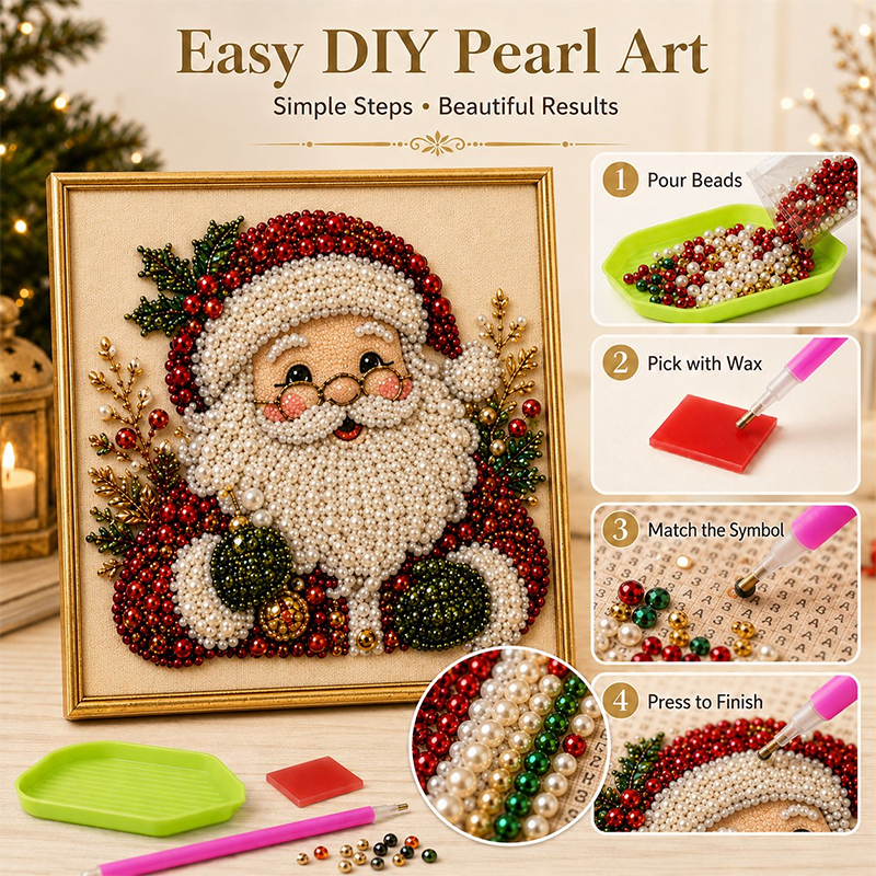 🎄🎅 Kit de peinture de Noël à perles et strass, loisir créatif pour enfants et adultes, décoration festive brillante pour les fêtes ✨