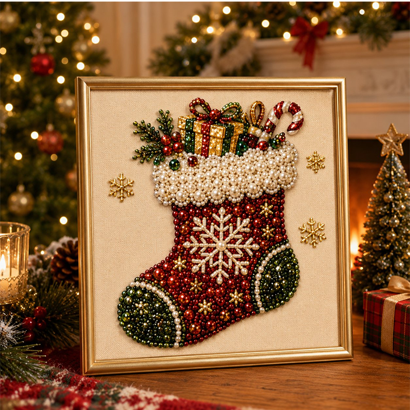 🎄🎅 Kit de peinture de Noël à perles et strass, loisir créatif pour enfants et adultes, décoration festive brillante pour les fêtes ✨