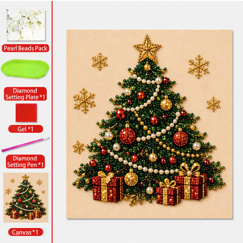 🎄🎅 Kit de peinture de Noël à perles et strass, loisir créatif pour enfants et adultes, décoration festive brillante pour les fêtes ✨