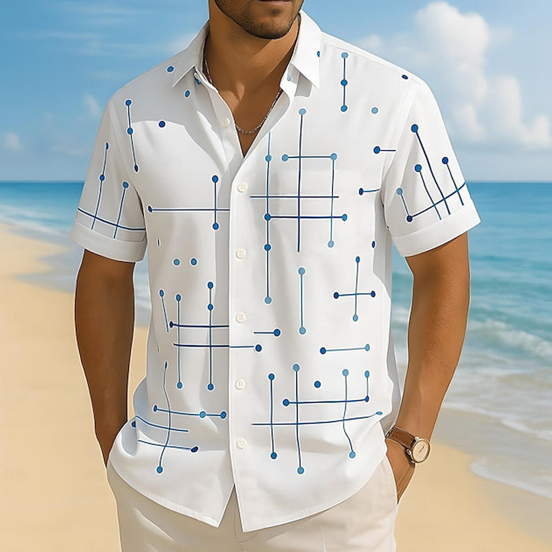 ☀️ 50% DE RÉDUCTION ! 👔 Chemise Homme Imprimé Géométrique – Mélange – Coupe Ample & Douceur Été for Vacances