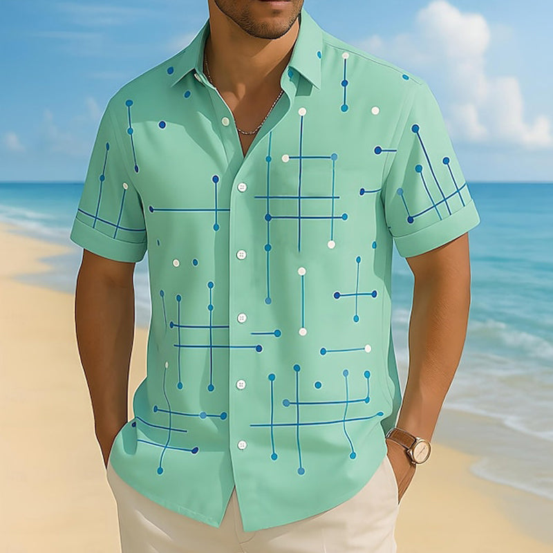 ☀️ 50% DE RÉDUCTION ! 👔 Chemise Homme Imprimé Géométrique – Mélange – Coupe Ample & Douceur Été for Vacances
