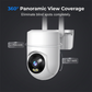 📹 Caméra de sécurité intelligente à double objectif | Détection précise des personnes · Vue panoramique à 360° · Indice de protection IP66 (résistante aux intempéries)