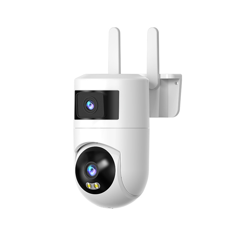 📹 Caméra de sécurité intelligente à double objectif | Détection précise des personnes · Vue panoramique à 360° · Indice de protection IP66 (résistante aux intempéries)