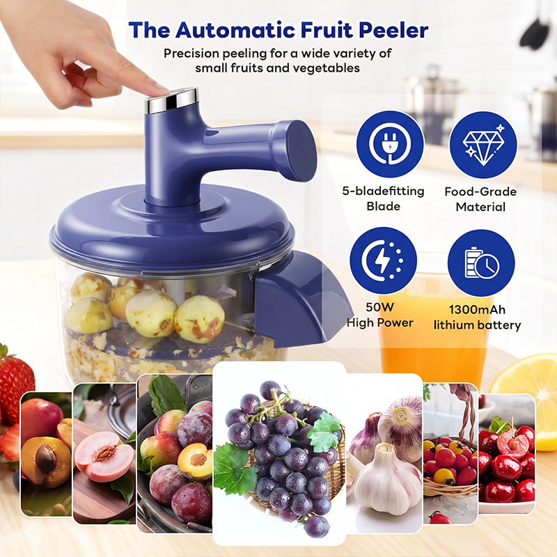 🍎50% DE RÉDUCTION ! Éplucheur et mixeur électrique de fruits et légumes - Épluchage automatique en un seul bouton, design 2-en-1 multifonction