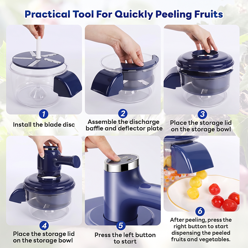 🍎50% DE RÉDUCTION ! Éplucheur et mixeur électrique de fruits et légumes - Épluchage automatique en un seul bouton, design 2-en-1 multifonction