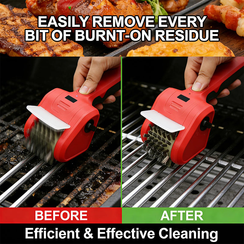 🧹 50 % DE RÉDUCTION EN CE MOMENT ! 🔥 Nettoyeur pour barbecue électrique – Brosse rotative à 700 tr/min, sans fil et avec têtes interchangeables 🥩