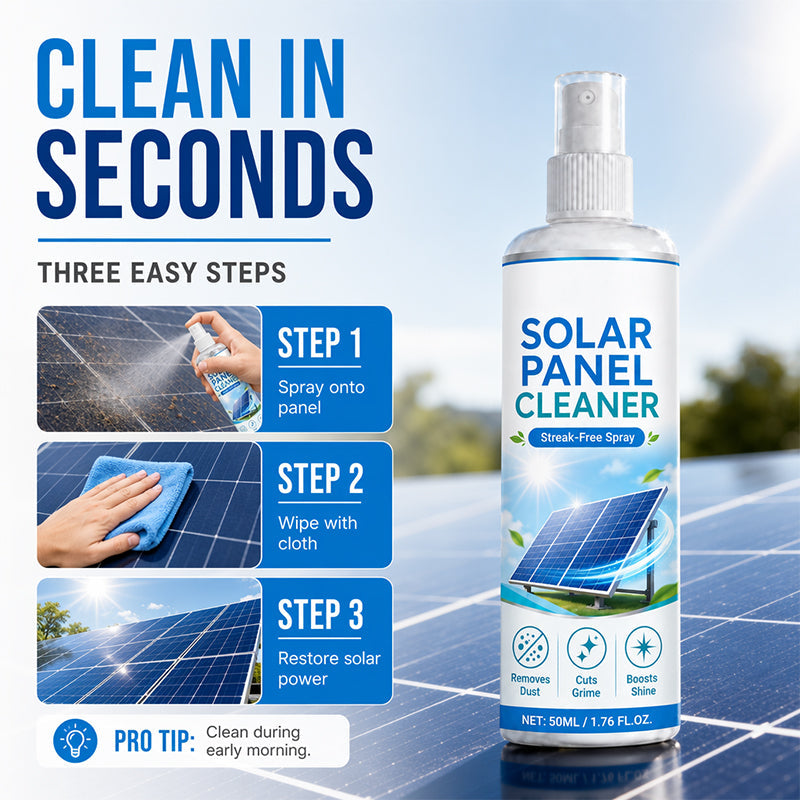 🛒 50 % DE RÉDUCTION EN CE MOMENT ! ☀️ Spray nettoyant avancé pour panneaux solaires – Élimine efficacement la saleté et améliore le rendement énergétique – Produit d'extérieur facile à utiliser 💧
