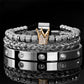 👑 50% DE RÉDUCTION ! 💎 Coffret 3 Bracelets Homme Design Couronne – Acier Inoxydable & Zircon AAA – PVD & Réglable 17–21 cm for Look Luxueux