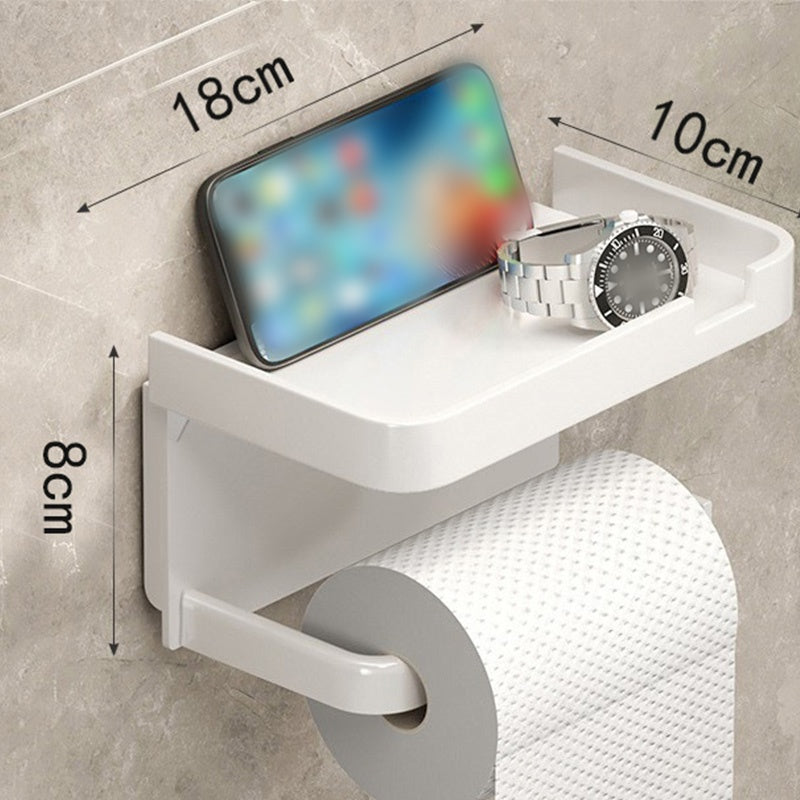 🚽 50% DE RÉDUCTION ! 🧻 Porte-Papier Toilette Mural avec Étagère – PP – Sans Percer & Imperméable pour Salle de Bain