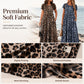 🐆 50 % DE RÉDUCTION ! 👗 Robe longue pour femme à motif léopard avec poches, robe décontractée à manches courtes – Confortable