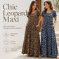 🐆 50 % DE RÉDUCTION ! 👗 Robe longue pour femme à motif léopard avec poches, robe décontractée à manches courtes – Confortable